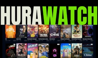 Hurawatch streaming platform with movie thumbnails and interface layout