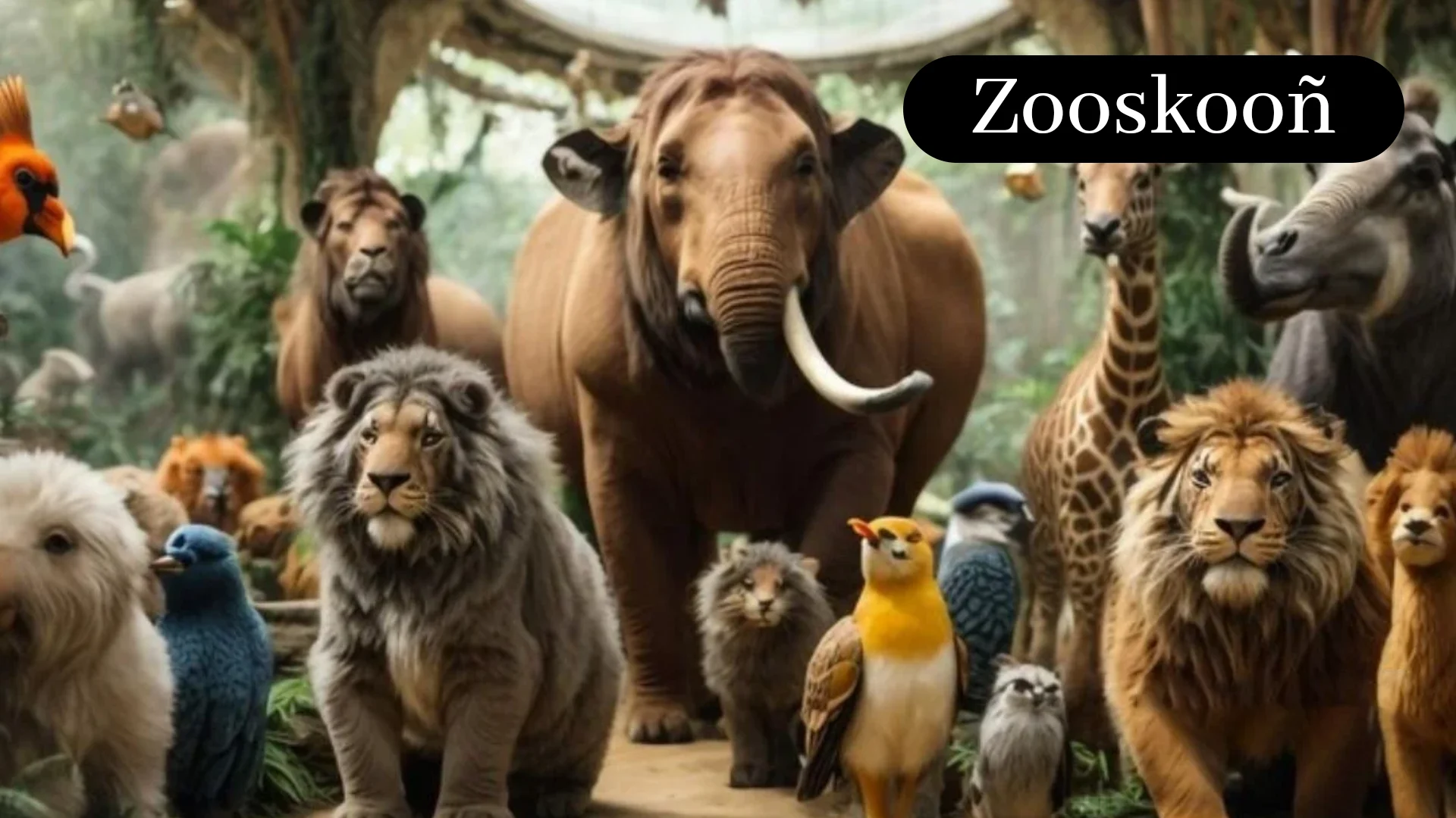 A vibrant scene showcasing the adventure and cultural diversity of Zooskooñ.