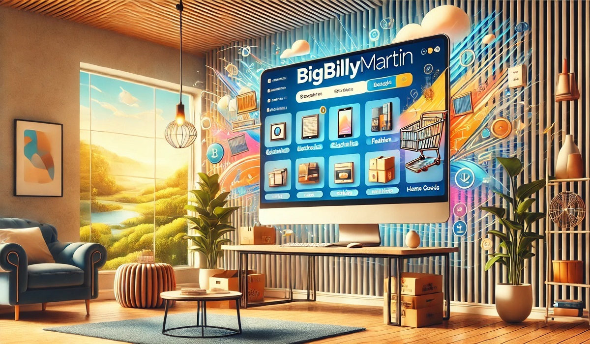 A vibrant landscape showcasing the online platform bigbillymartin with a user-friendly interface and diverse offerings.