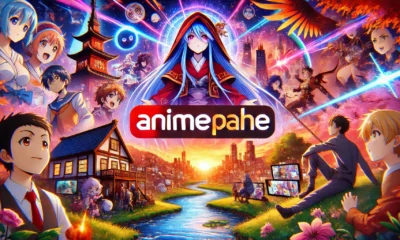 Animepahe logo with anime characters in vibrant background