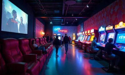 A vibrant entertainment hub featuring a cinema, arcade games, and family activities at Cinergy.