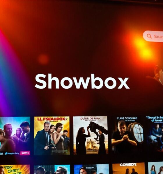 A vibrant graphic representing ShowboxMovies and free movie streaming.