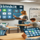 A teacher using Gimkit in the classroom, with students actively participating in an interactive quiz game.