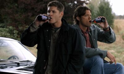 Dean Winchester and Castiel in a dramatic scene from Supernatural Season 4, Episode 10, "Heaven and Hell."