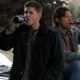 Dean Winchester and Castiel in a dramatic scene from Supernatural Season 4, Episode 10, "Heaven and Hell."