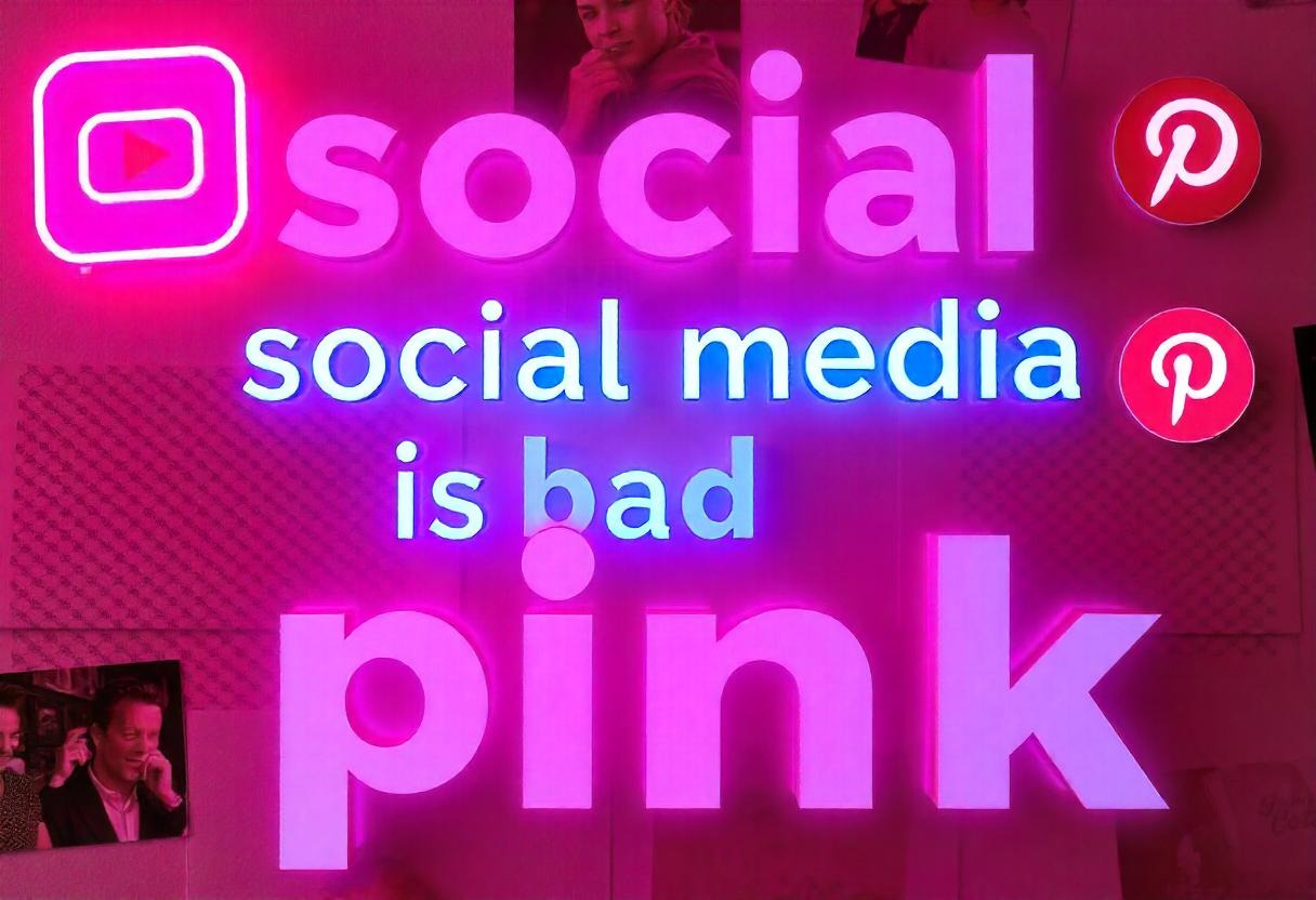 Social media is bad pink