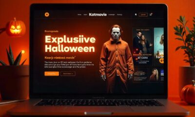 A sleek website interface displaying Katmovie streaming features.