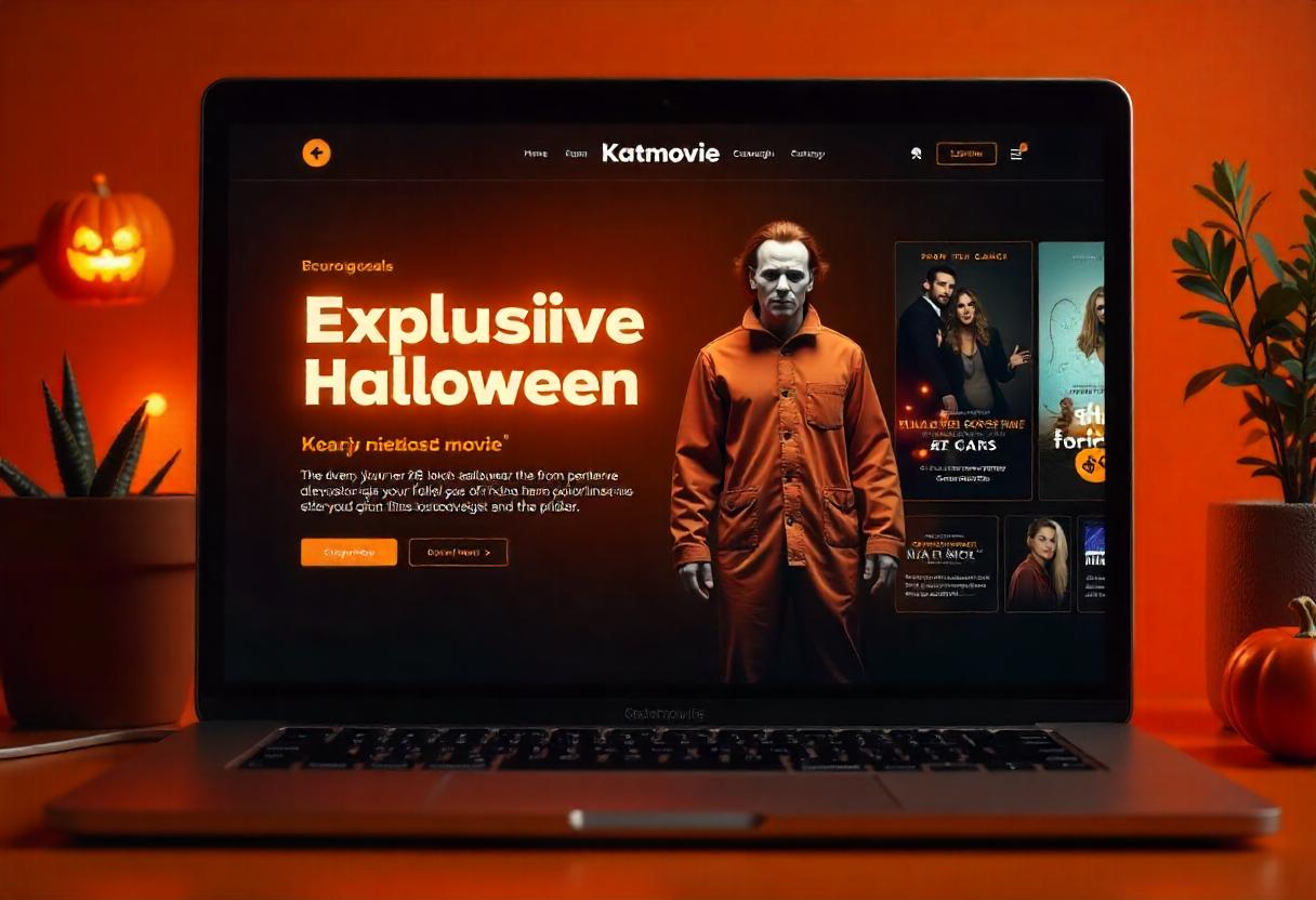 A sleek website interface displaying Katmovie streaming features.