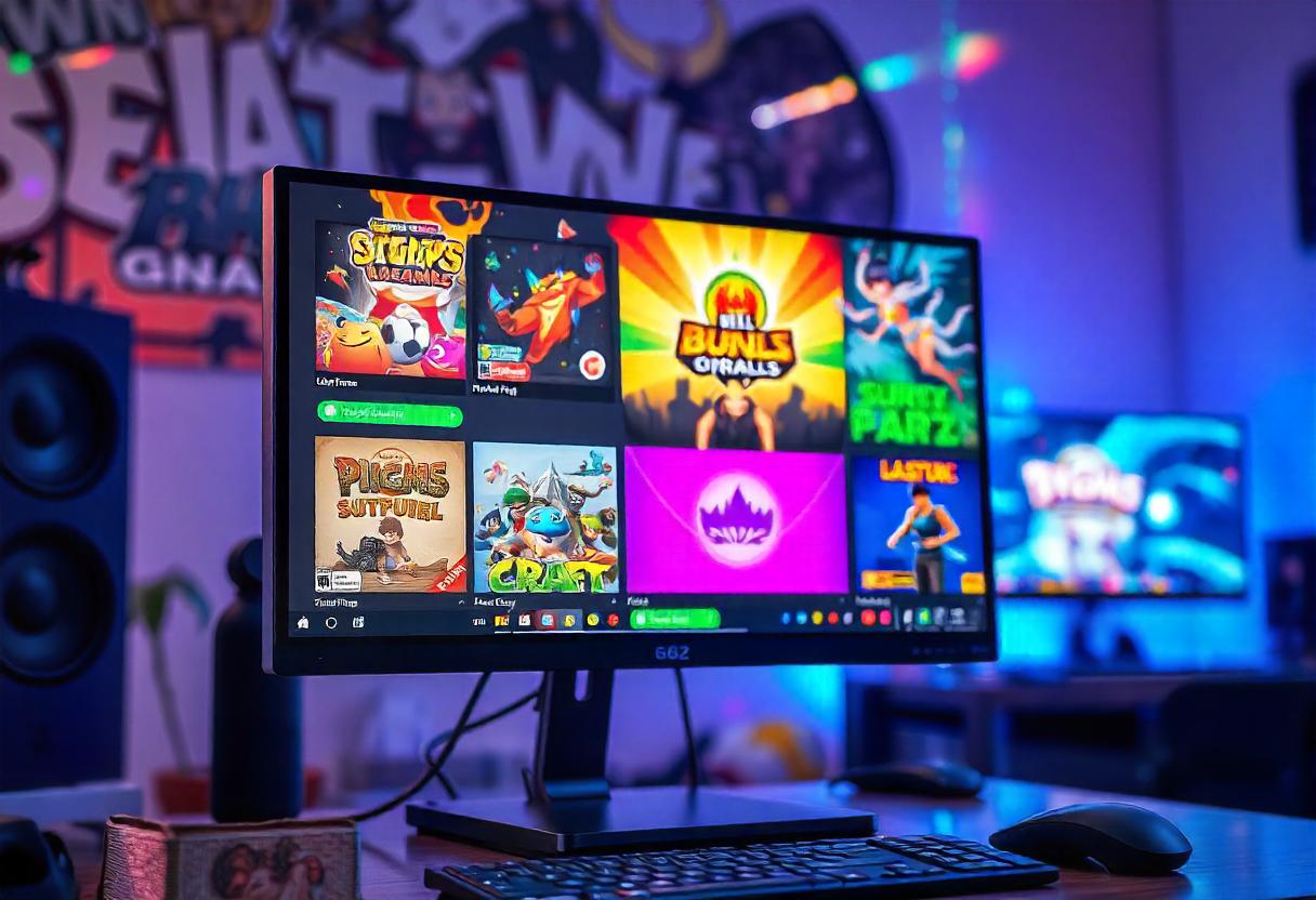 A vibrant selection of popular unblocked 66EZ Games displayed on a computer screen.