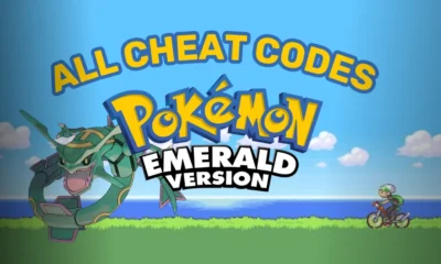 Pokemon Emerald gameplay with a trainer using the Rare Candy cheat to level up a Pokemon.