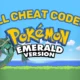 Pokemon Emerald gameplay with a trainer using the Rare Candy cheat to level up a Pokemon.